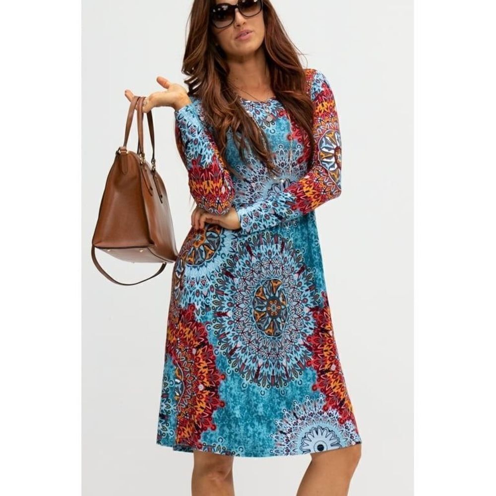 NWT DB Moon Pullover Jersey Shift Dress Boho Soft & Comfy Multi 3XL - Picture 15 of 15